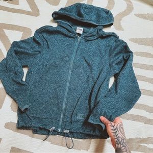 VS PINK turquoise zip up hoodie sweater S
